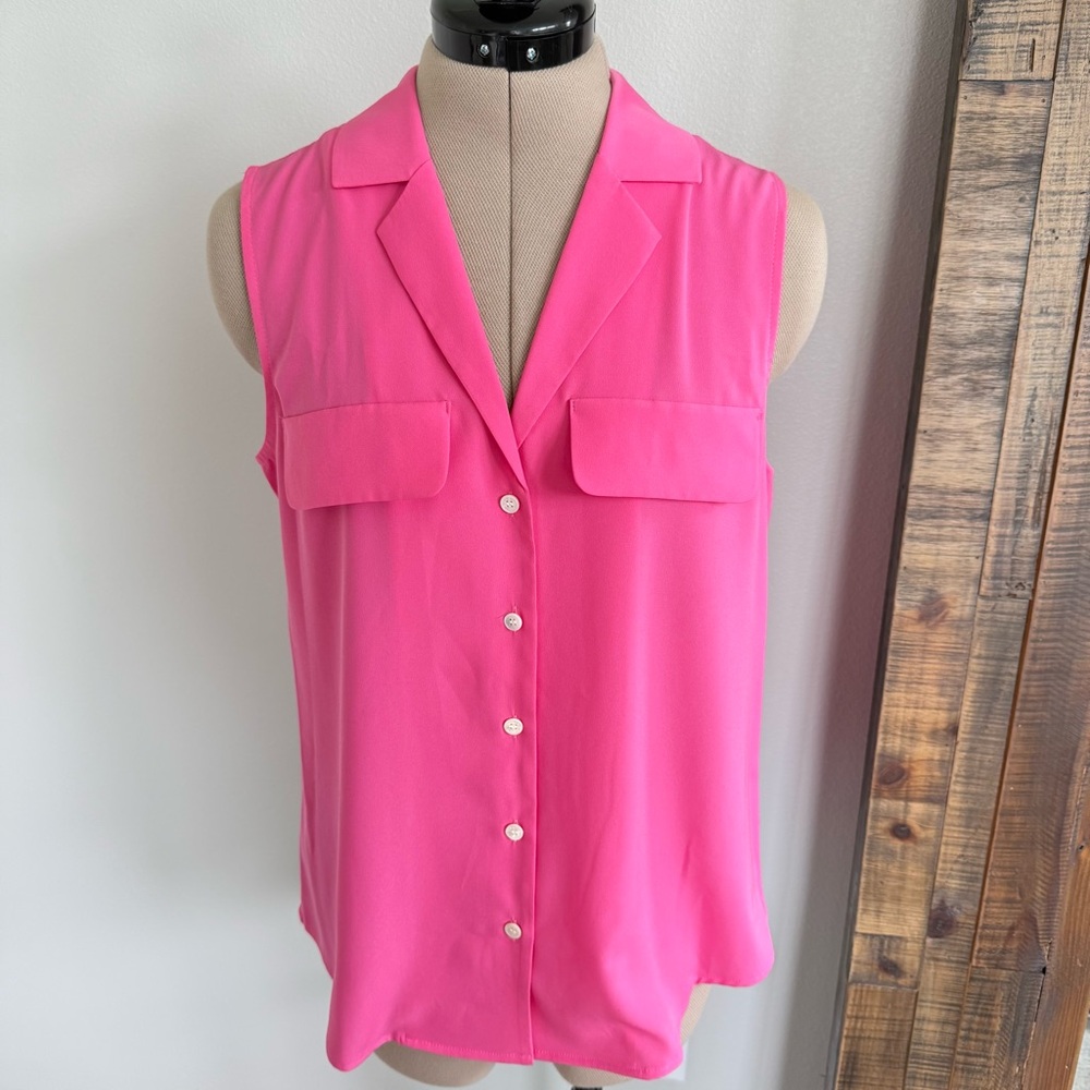Court‎ & Rowe Pink Sleeveless Button-Up Women's Top Size Small
